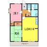 サンライズ住吉 2LDKの間取り