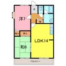サンライズ住吉 2LDKの間取り