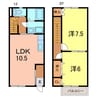 コンフォート西端 2LDKの間取り