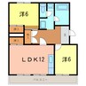 マンション小高原 2LDKの間取り