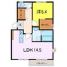 アメニティー住吉Ｂ 1LDKの間取り