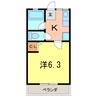 シティハイムホソカワＡ 1Kの間取り