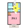 シティハイムホソカワＡ 1Kの間取り