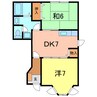 プラザ・ヴェルデＢ 2DKの間取り