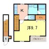 サンシアルザ新地 1Kの間取り