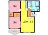 パークサイド川端 2LDKの間取り