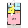 アンプルールリーブルサンモール 1Kの間取り