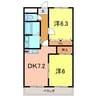 カーサＪ 2DKの間取り