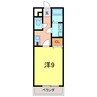 アンプルールブワエトワル 1Kの間取り