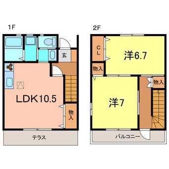 間取図 メゾネット椿　北棟