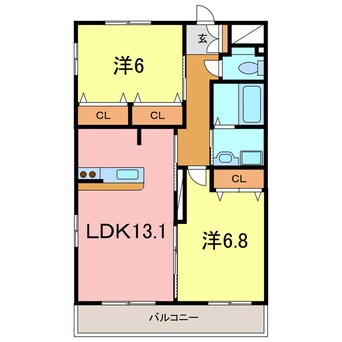 間取図 ベルデ東栄Ⅱ