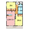 ベルデ東栄Ⅱ 2LDKの間取り