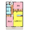 ベルデ東栄Ⅱ 2LDKの間取り