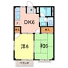 エルディムサントピアA 2DKの間取り