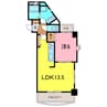 サンコートＫｓＢｅｅ 1LDKの間取り