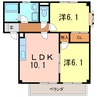 Pasca 2LDKの間取り