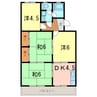 コーポ都 4DKの間取り