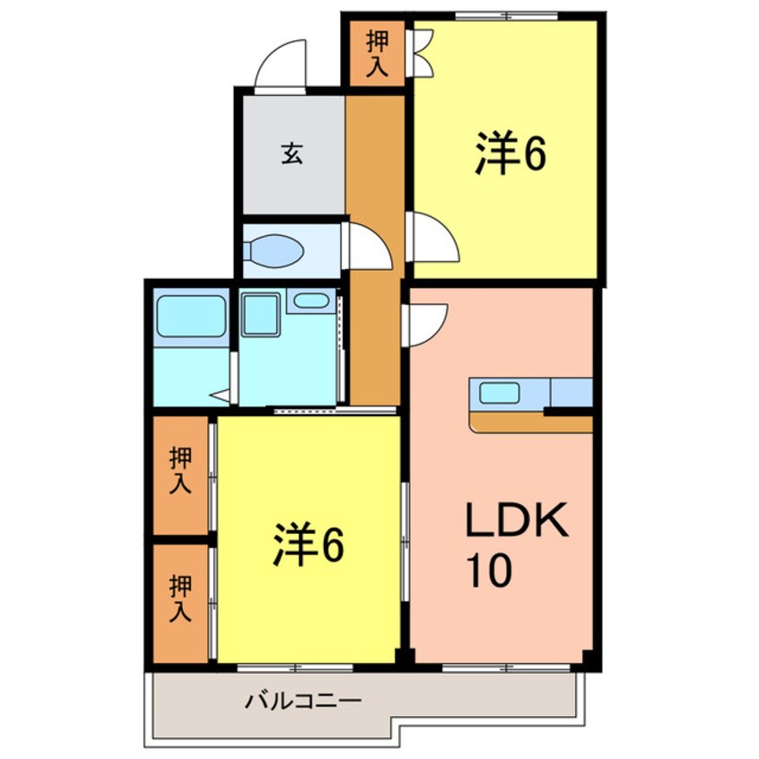 間取図 プリム・ロウズ野亜