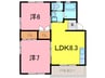ボヌール恩田 2LDKの間取り