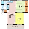 グレース北野Ｂ 2LDKの間取り