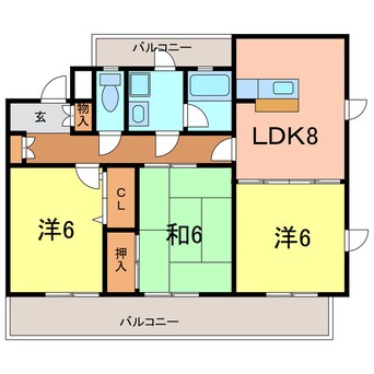 間取図 ＹＳ　COURT 一ツ木