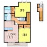 エム・セジュール 2LDKの間取り