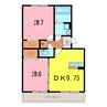 スタースレイプ 2DKの間取り