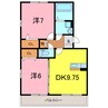スタースレイプ 2DKの間取り