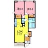 サン・エディ 2LDKの間取り