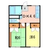 シャトレ住吉 2DKの間取り