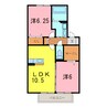ベルコート　Ｂ棟 2LDKの間取り