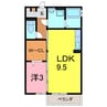 セジュール萌 1LDKの間取り