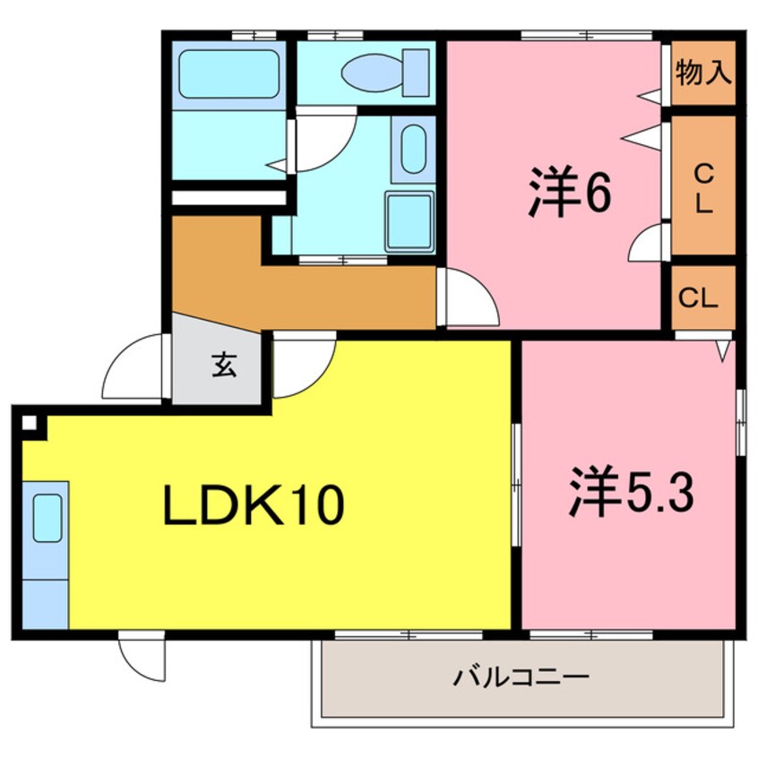 間取図 クレールＫ　A棟