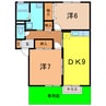 レジデンス大岡 2DKの間取り