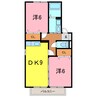 ピアチェーレ 2DKの間取り