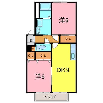 間取図 セジュール二本木A