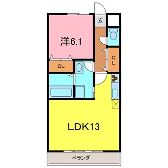 間取図 アンプルール　リーブル　悠Ⅱ