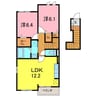 カノン 2LDKの間取り