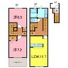 ドゥ　リュミエール 2LDKの間取り