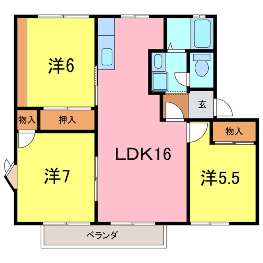 間取図 アメニティー住吉E