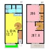 クラセードル碧南B 2LDKの間取り