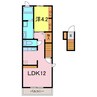 向日葵之絢　Brown 1LDKの間取り
