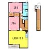 アンプルール　リーブル　オルメール 2LDKの間取り