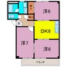 パークヒルサカイA 3DKの間取り