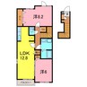 エフ　ルーチェ 2LDKの間取り