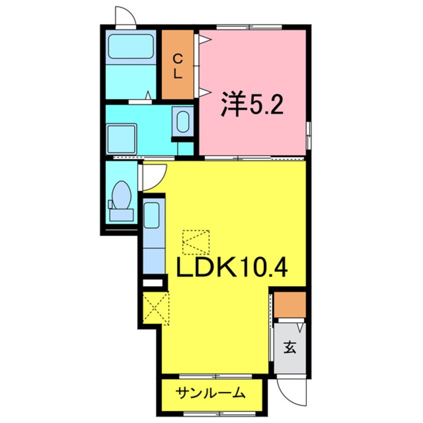 間取図 ツイン　ベージュ