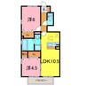 サニーソフィア　B棟 2LDKの間取り