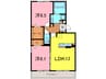 ソレイユ安祥Ⅱ 2LDKの間取り