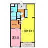 シャルマン彩 1LDKの間取り
