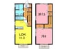 セジュール・ヴィオレ 2LDKの間取り